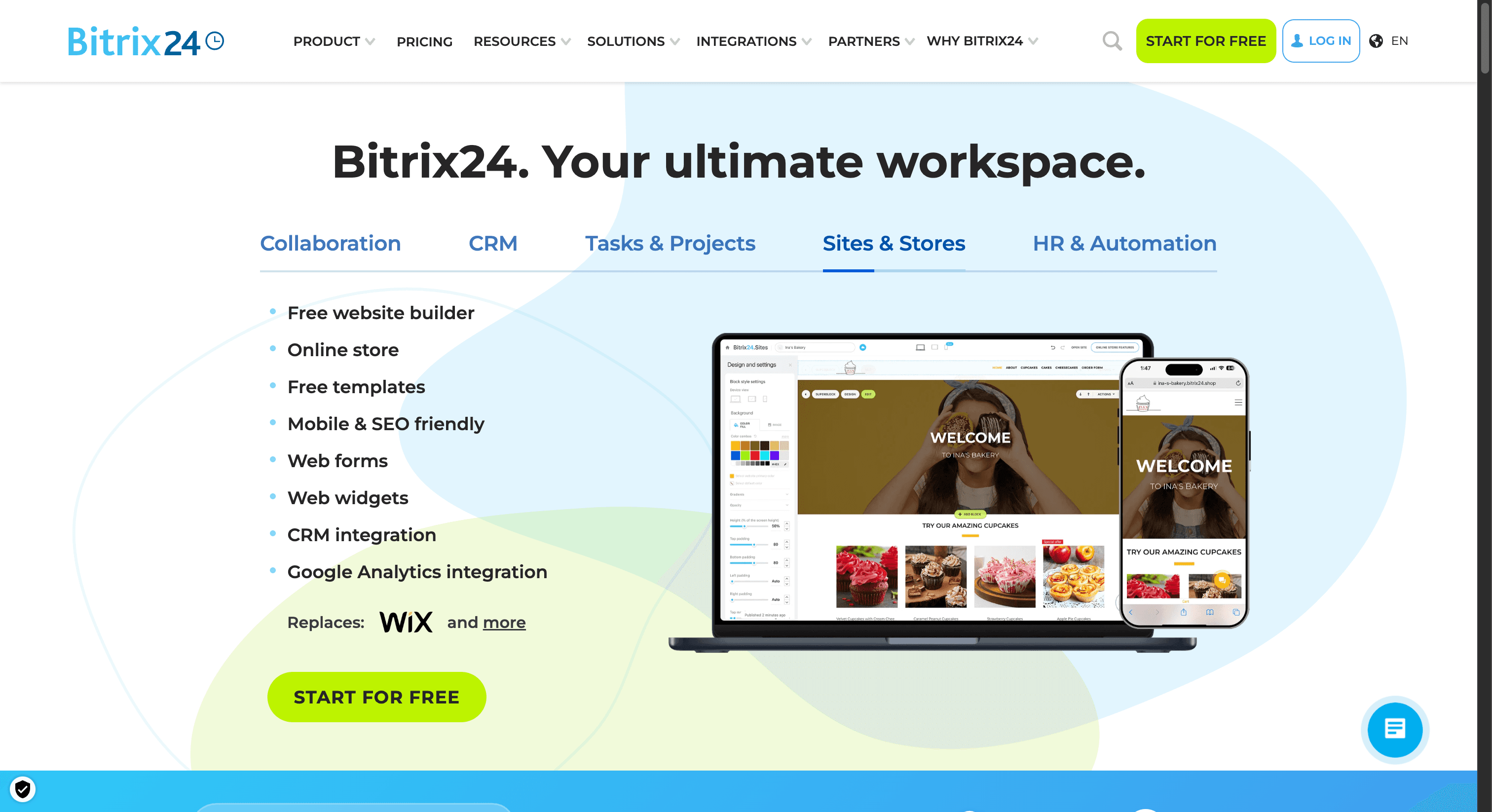 Screenshot: Bitrix24 (bitrix24.com, April 2026)