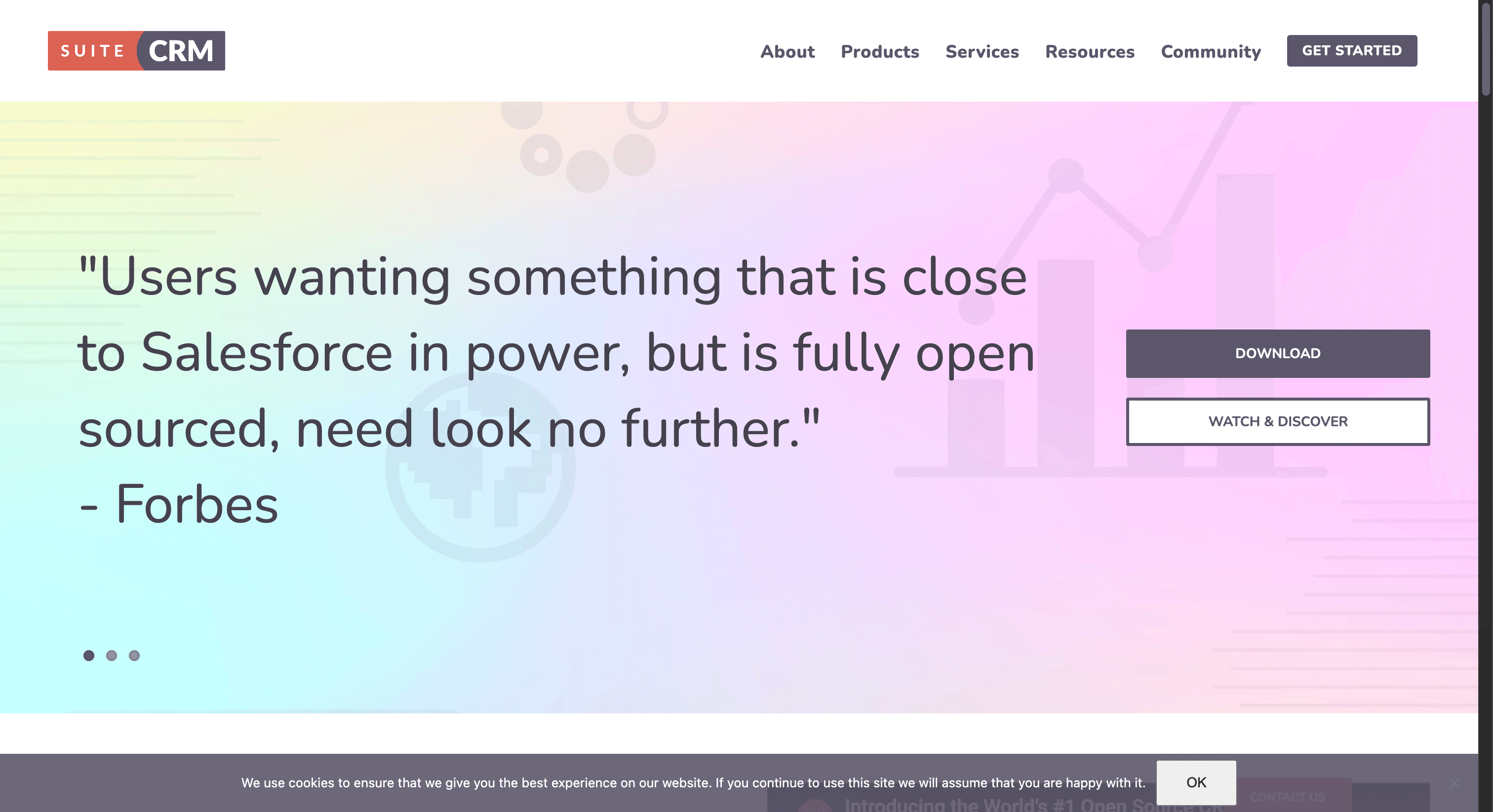 Screenshot: SuiteCRM (suitecrm.com, April 2026)
